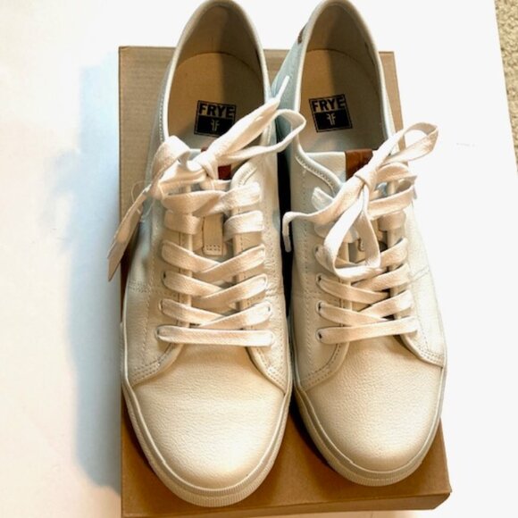 New with Tags Frye Company Womens size 9.5 Gia White Leather Sneakers FRYE - Picture 2 of 7